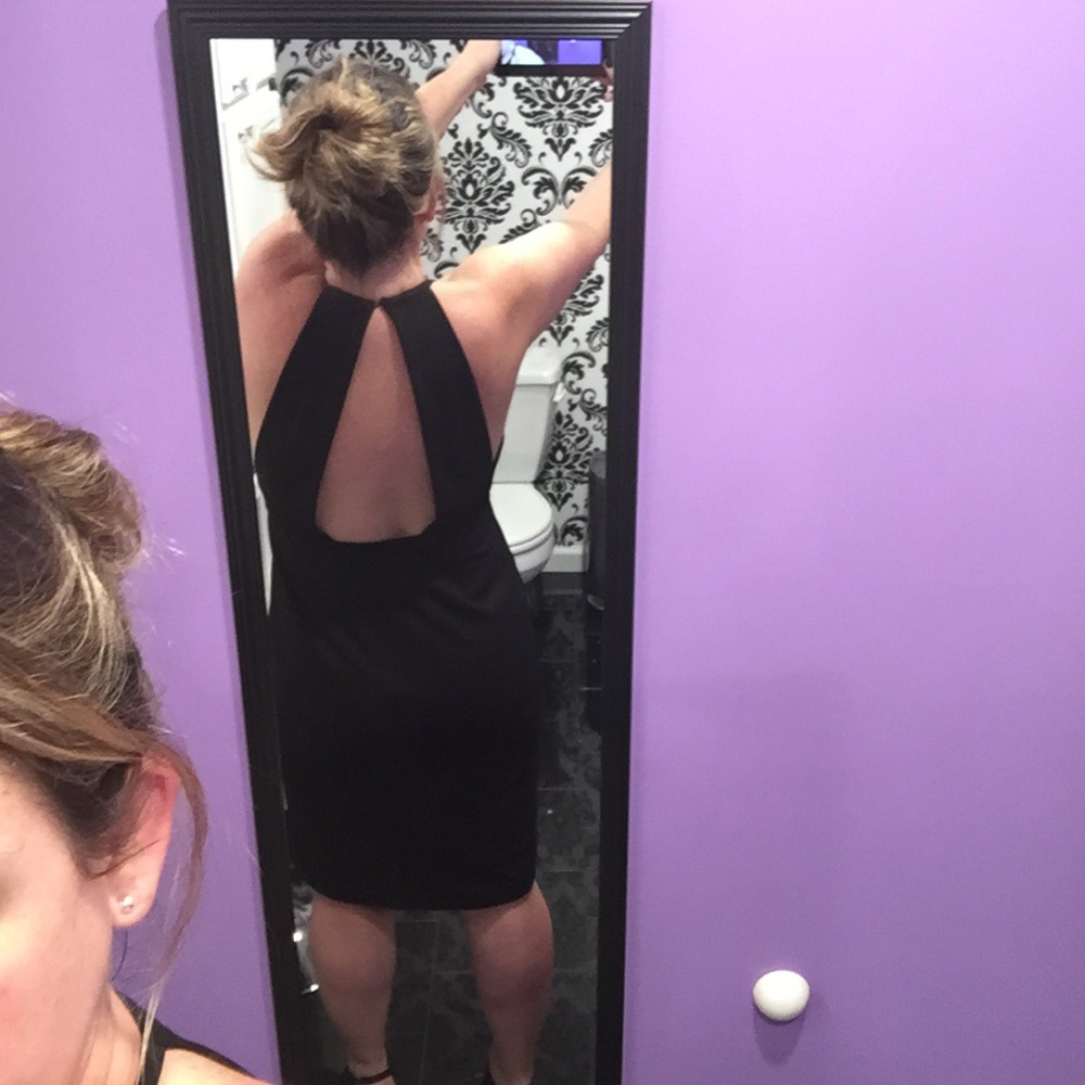 Black Lulus Low Back Party Dress